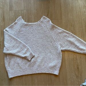 Anthropologie oversized Light Pink Cowl Neck Sweater